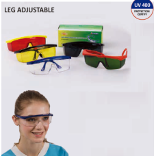 Safety Glasses Leg Adjustable,clear lens, blue leg