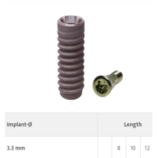 BL NC Implant, Ø 3.3 mm, L 8.0 mm; incl. sterile cover screw