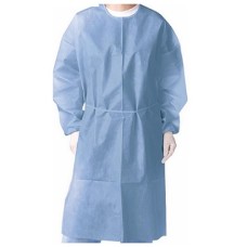 ISOLATION GOWN LARGE, KNIT CUFF, BLUE