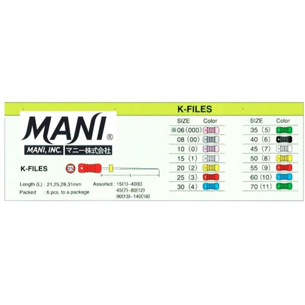 K-Files size 25 MM PK/6